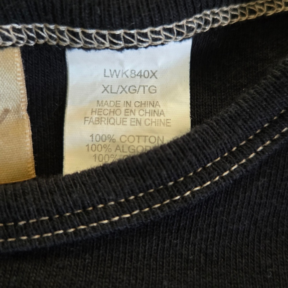 Wrangler Womens XL Black Untamed Horse Graphic Long Sleeve Lace Up Side Top Fun - Picture 4 of 7